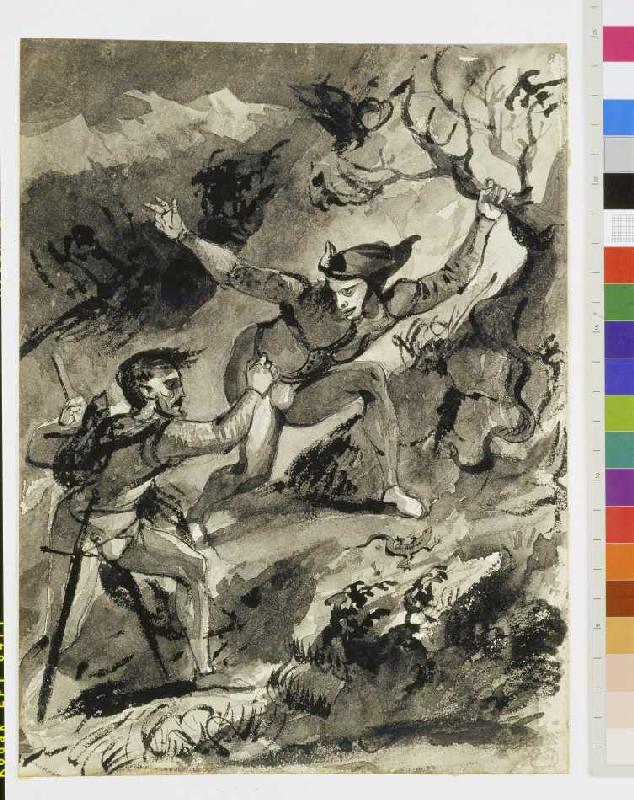 Faust und Mephisto auf dem Blocksberg od Ferdinand Victor Eugène Delacroix