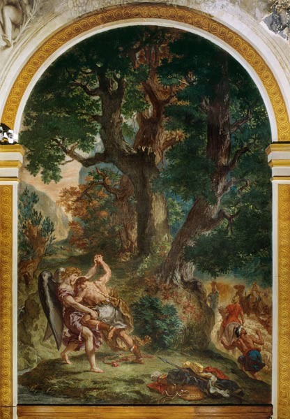 Fight between Jacob and the Angel od Ferdinand Victor Eugène Delacroix