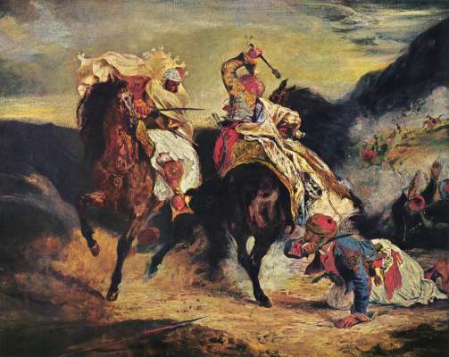 Fight of the Giaur with the pasha od Ferdinand Victor Eugène Delacroix
