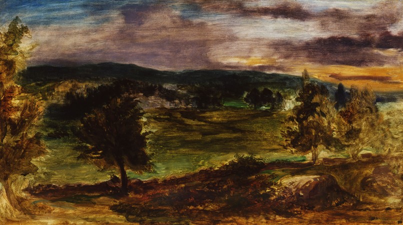 Landscape at Champrosay od Ferdinand Victor Eugène Delacroix