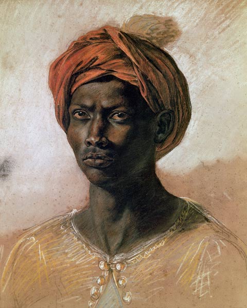 Portrait of a Turk in a Turban, c.1826 od Ferdinand Victor Eugène Delacroix