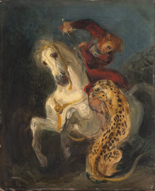 Rider Attacked by a Jaguar od Ferdinand Victor Eugène Delacroix
