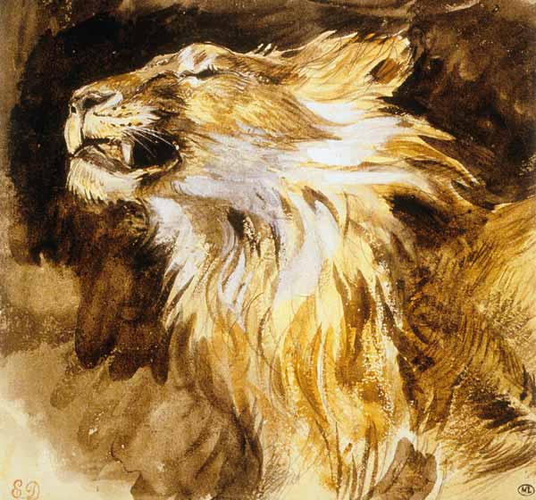 Roaring Lion od Ferdinand Victor Eugène Delacroix