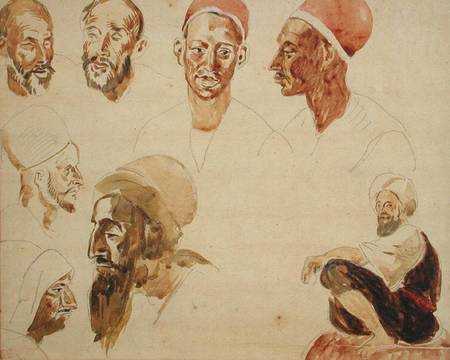 Sketches of Heads od Ferdinand Victor Eugène Delacroix