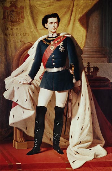Portrait of Ludwig II (1845-86)of Bavaria in uniform od Ferdinand II Piloty