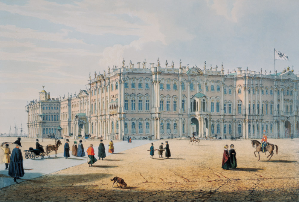 The Winter Palace as seen from Palace Passage, St. Petersburg, c.1840 od Ferdinand Victor Perrot