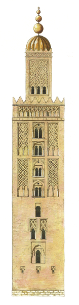 Islamic Minaret. Sevilla Cathedral, Spain. Reconstruction od Fernando Aznar Cenamor