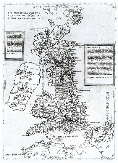 Britania Insula quae dup Regna continet Angliam et Scotiam cum Hibernia adiacente; engraved by Paulo od Fernando Bertelli