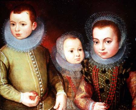 Portrait of Three Tudor Children od F.F.