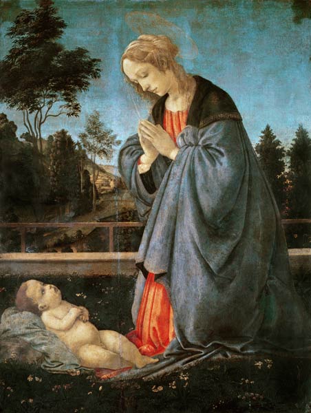 Madonna worshipping the Child, c.1477-80 od Filippino Lippi
