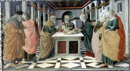 The Presentation in the Temple, predella panel to The Nativity altarpiece in the Museo Civico od Filippino Lippi