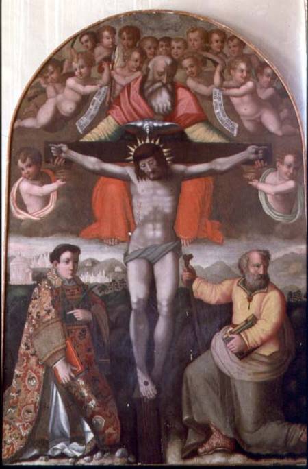 Trinity with SS. Stephen and Philip, central panel of an altarpiece od Filippino Lippi