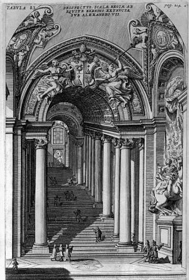 View of the staircase in the Scala Regia, Vatican, Rome od Filippo Bonanni