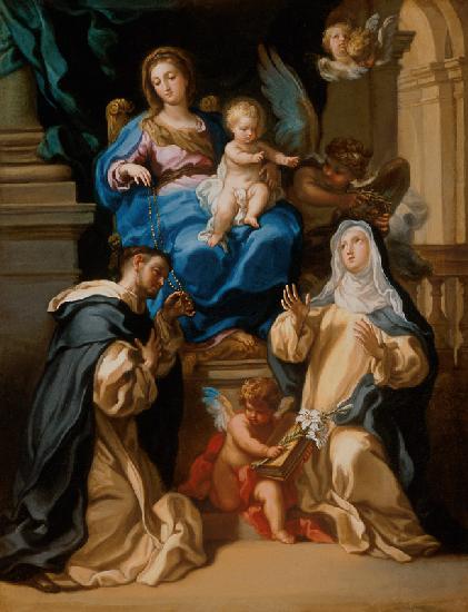 Madonna with child, the hll. Dominikus and Katharina of sienna as well as angels