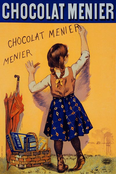 Reproduction of a poster advertising 'Menier' chocolate, 1893 (colour litho) od Firmin Bouisset