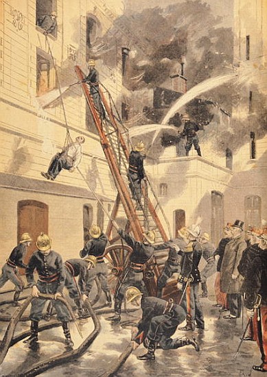 Felix Faure (1841-99) with the firemen, from ''Le Petit Journal'', 20th February 1898 od F.L. Meaulle