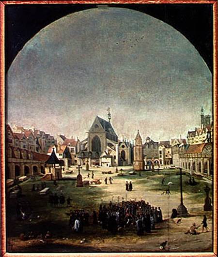 The Cemetery of the Innocents and the Mass Grave During the Reign of Francois I od Flemish School