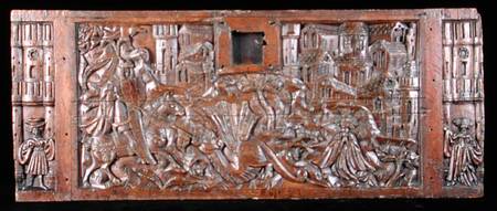 Chest Carved with St. George Slaying the Dragon od Flemish School