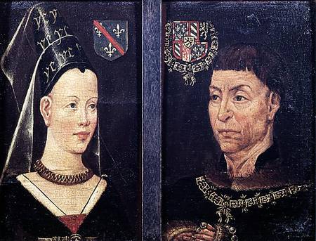 Double portrait of Charles le Temeraire (1433-82) Duke of Burgundy and his wife od Flemish School