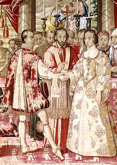 The Charles V Tapestry depicting the Marriage of Charles V (1500-58) to Isabella of Portugal (1503-3 od Flemish School