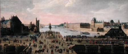 View of the Pont-Neuf and the River Seine looking downstream od Flemish School