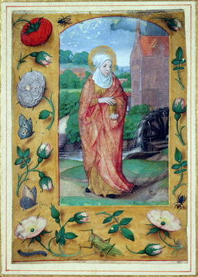 Mary Magdalene, from a Book of Hours, c.1500 (vellum) od Flemish School, (16th century)