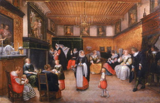 A Christening Party, 1629 (oil on panel) od Flemish School, (17th century)