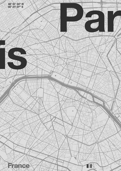 Paris Minimal Map od Florent Bodart