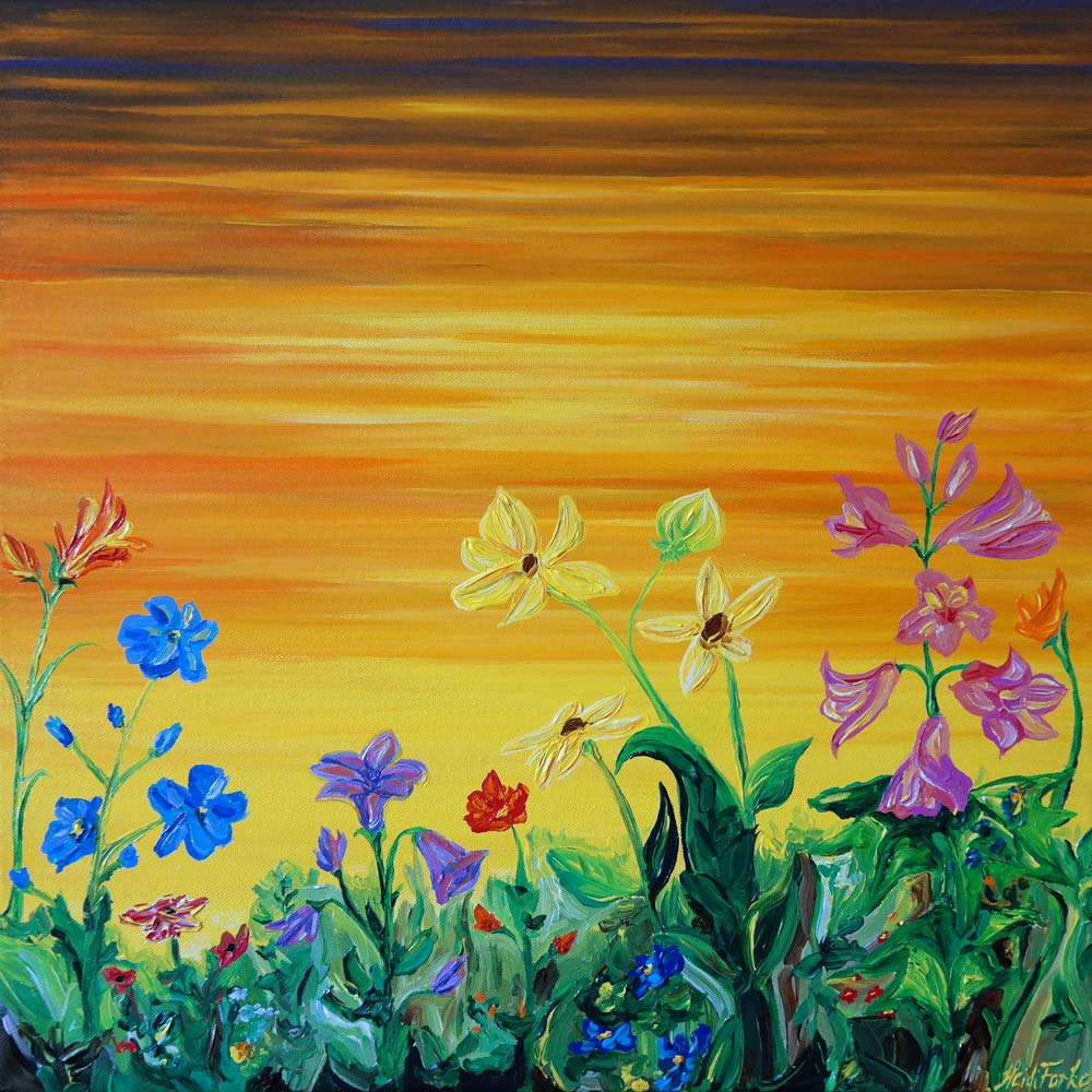 Blumenwiese Sonnenglut od Heidi Forke