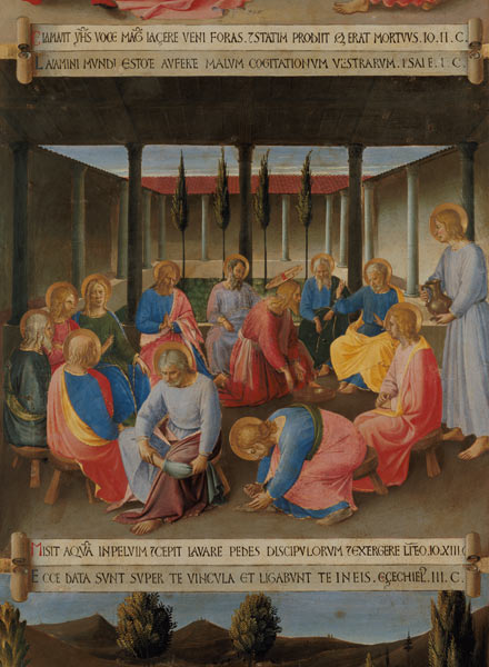 The Washing of the Feet, detail from panel three of the Silver Treasury of Santissima Annunziata od Fra Beato Angelico