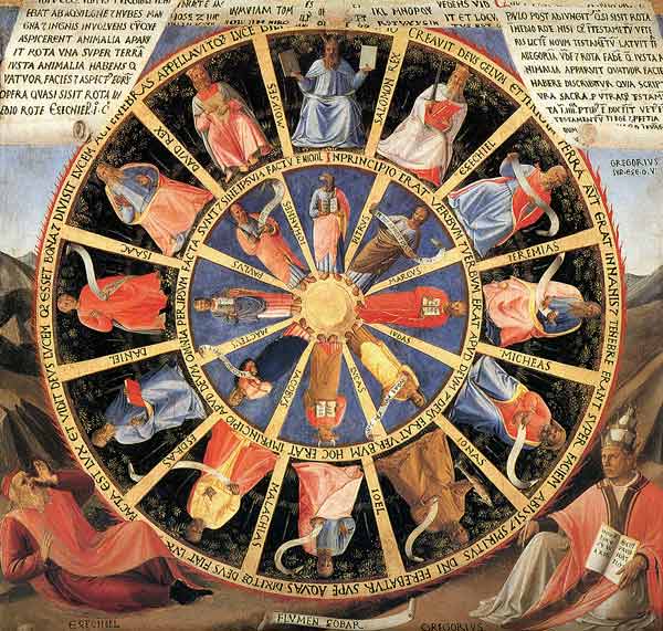 Ezekiel's Vision of the Mystic Wheel (from Armadio degli Argenti) od Fra Beato Angelico