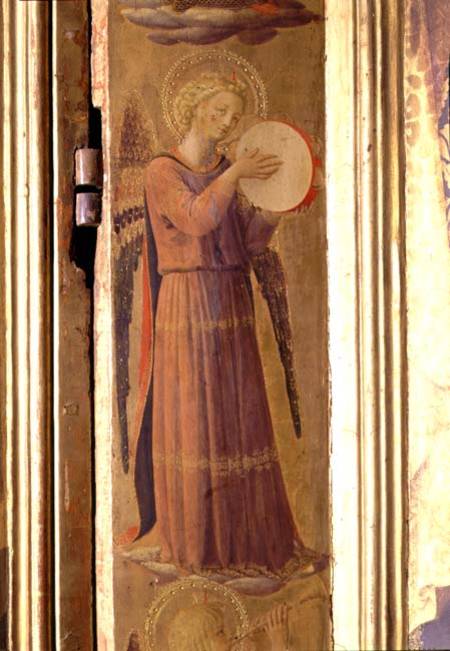 Angel Playing a Tambourine, detail from the Linaiuoli Triptych od Fra Beato Angelico