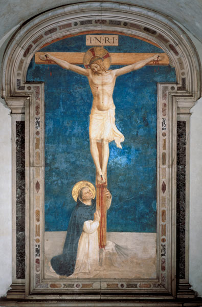 Christ on the Cross Adored by St. Dominic od Fra Beato Angelico