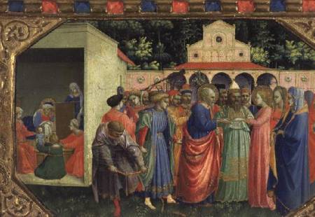 The Birth and Marriage of the Virgin, from the predella of the Annunciation altarpiece od Fra Beato Angelico