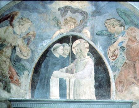 Christ with Pilgrims (fresco) od Fra Beato Angelico