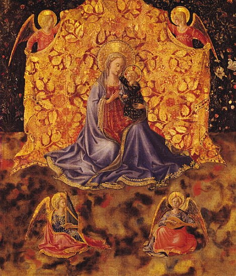 Madonna of Humility with Christ Child and Angels od Fra Beato Angelico