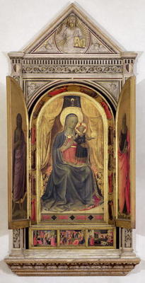 The Linaiuoli Triptych (with open shutters): The Virgin and Child enthroned with St. John the Baptis od Fra Beato Angelico
