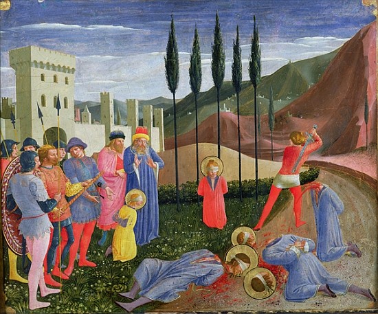 The Martyrdom of St. Cosmas and St. Damian, from the predella of the San Marco altarpiece, c.1440 od Fra Beato Angelico