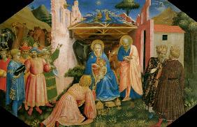 The adoration of the kings Predella of the altar proclamation of Mariae