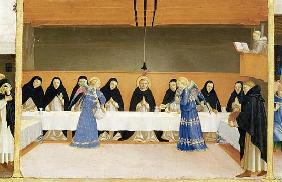 St. Dominic and his Companions Fed Angels, from the predella panel of the Coronation of the Virgin, 