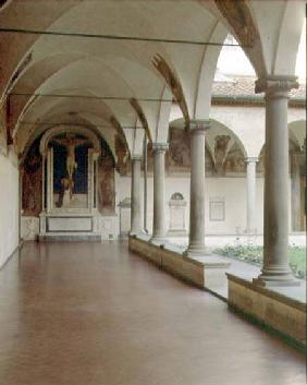View of the Cloister of S. Antonino with the 'Crucifixion with St. Dominic'