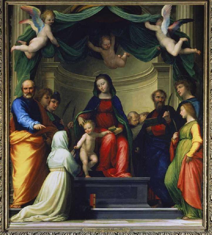 The mystical wedding of the H.Katharina of sienna, in the presence of eight saints od Fra Bartolomeo