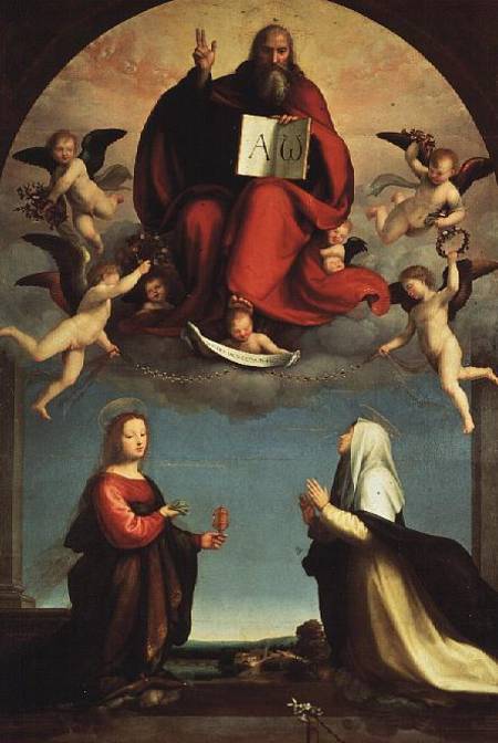 God appearing to St. Mary Magdalen and St. Catherine of Siena od Fra Bartolommeo