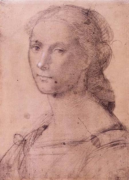 Portrait of a young woman (chalk on paper) od Fra Bartolommeo
