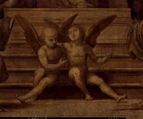 Detail of two angels from Palazzo del Gran Consiglio