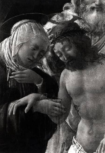 The Entombment, detail of the Virgin and Christ od Fra Filippo Lippi