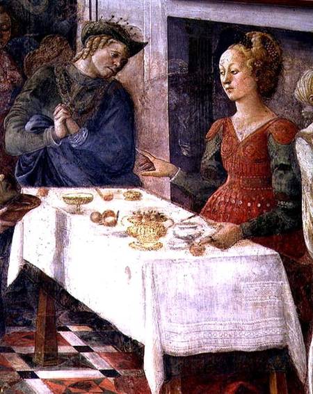 The Feast of Herod; detail depicting Herodius from the fresco cycle The Lives of SS. Stephen and Joh od Fra Filippo Lippi