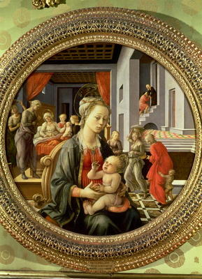 Madonna and Child with Scenes from the Life of the Virgin, 1452 (tempera on panel) od Fra Filippo Lippi