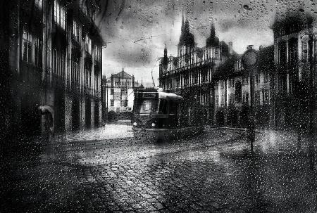 It was raining in Prague