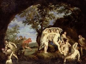 Diana with nine nymphs and act aeon od Francesco Albani